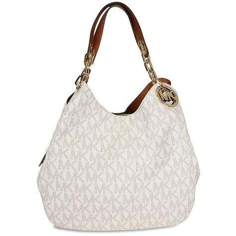 michael kors fulton large logo shoulder bag vanilla|Michael Kors large shoulder tote.